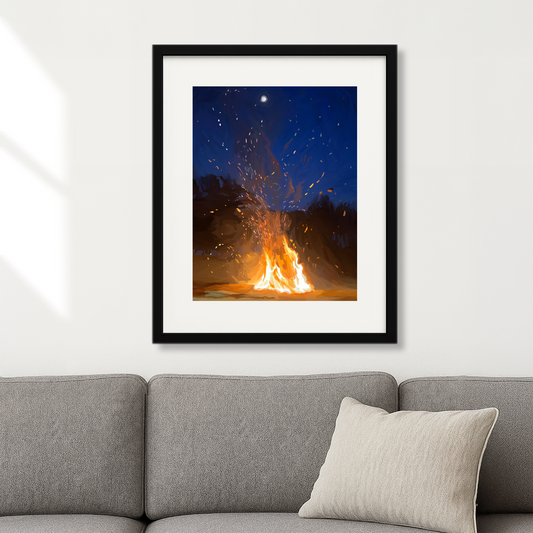Blue Bonfire Print