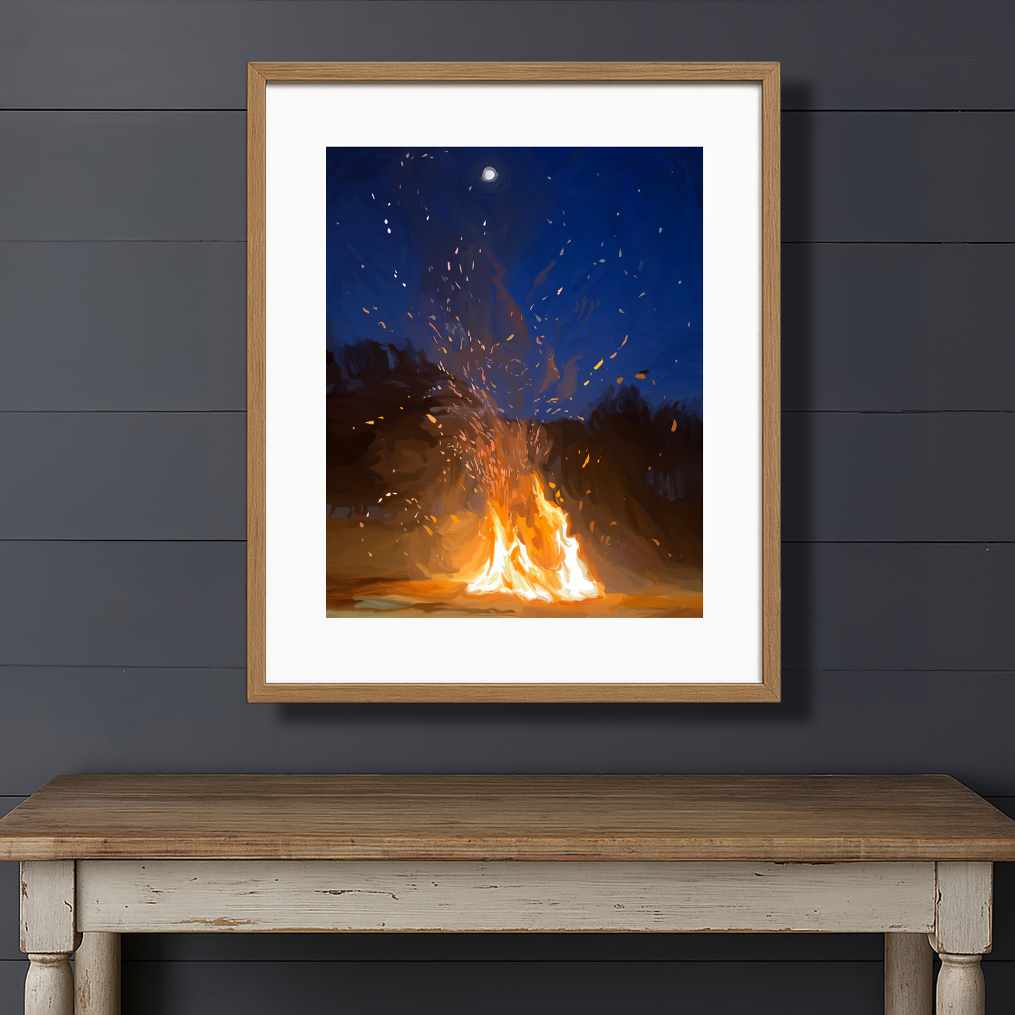 Blue Bonfire Print