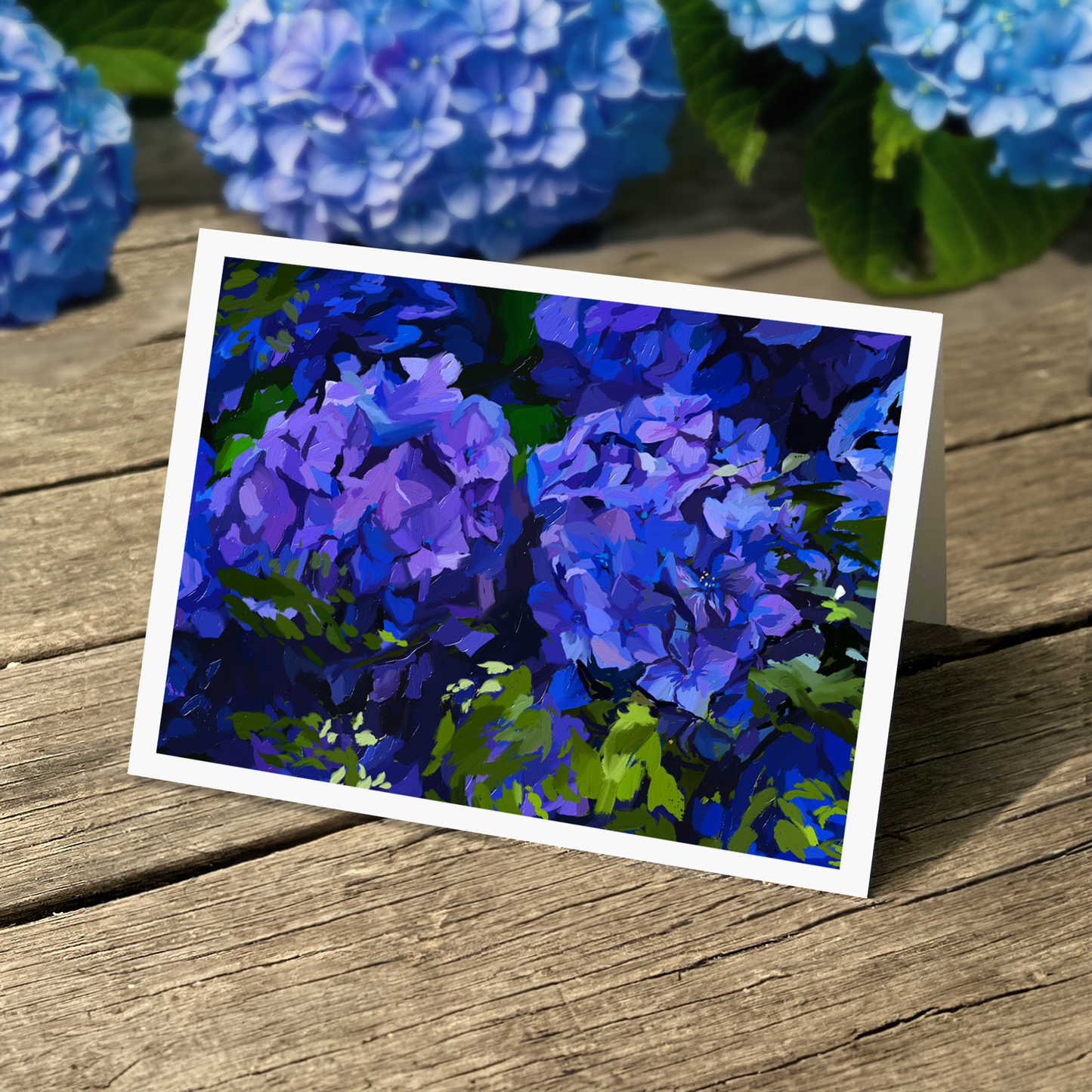 Deep Hydrangeas Note Cards