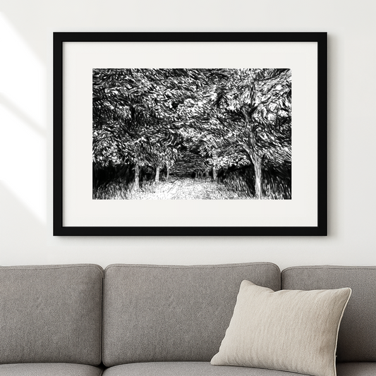 Night Walk Down the Driveway Print