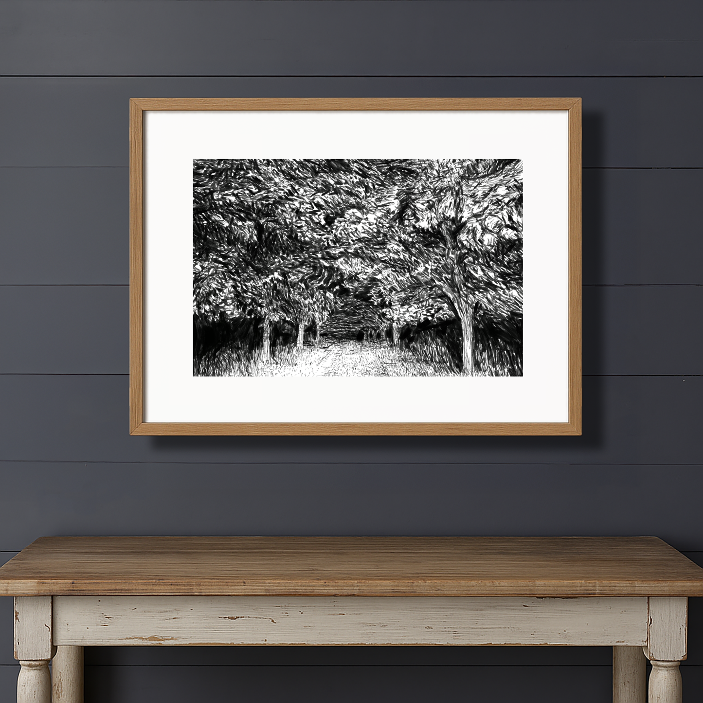 Night Walk Down the Driveway Print