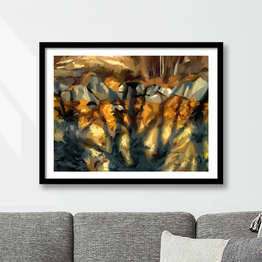 Shadows Across the Wall Print