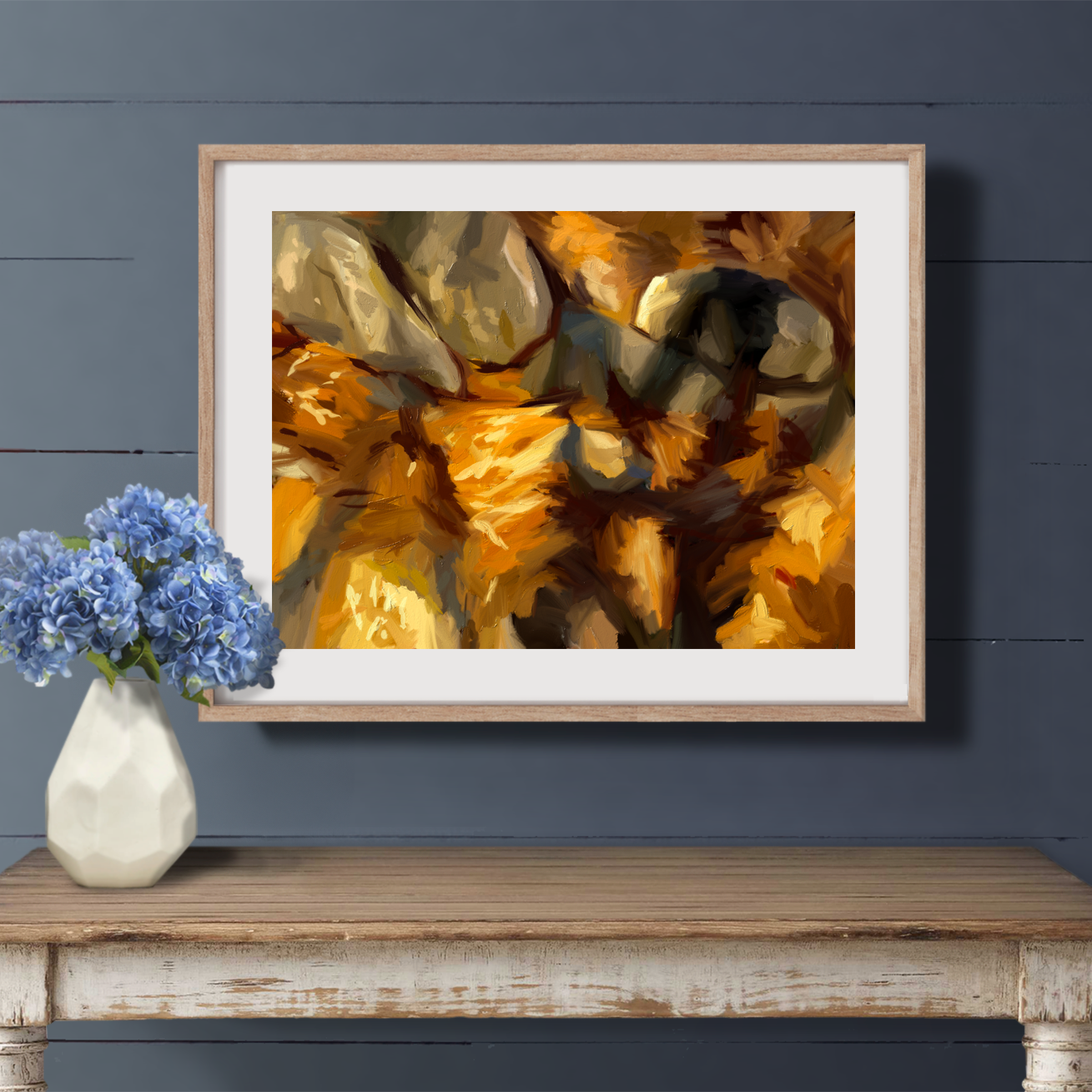 Stones & Leaves Print