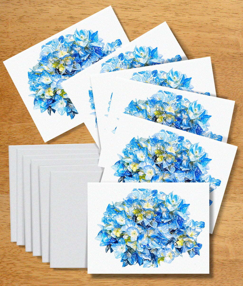 Blue and Yellow Note Cards