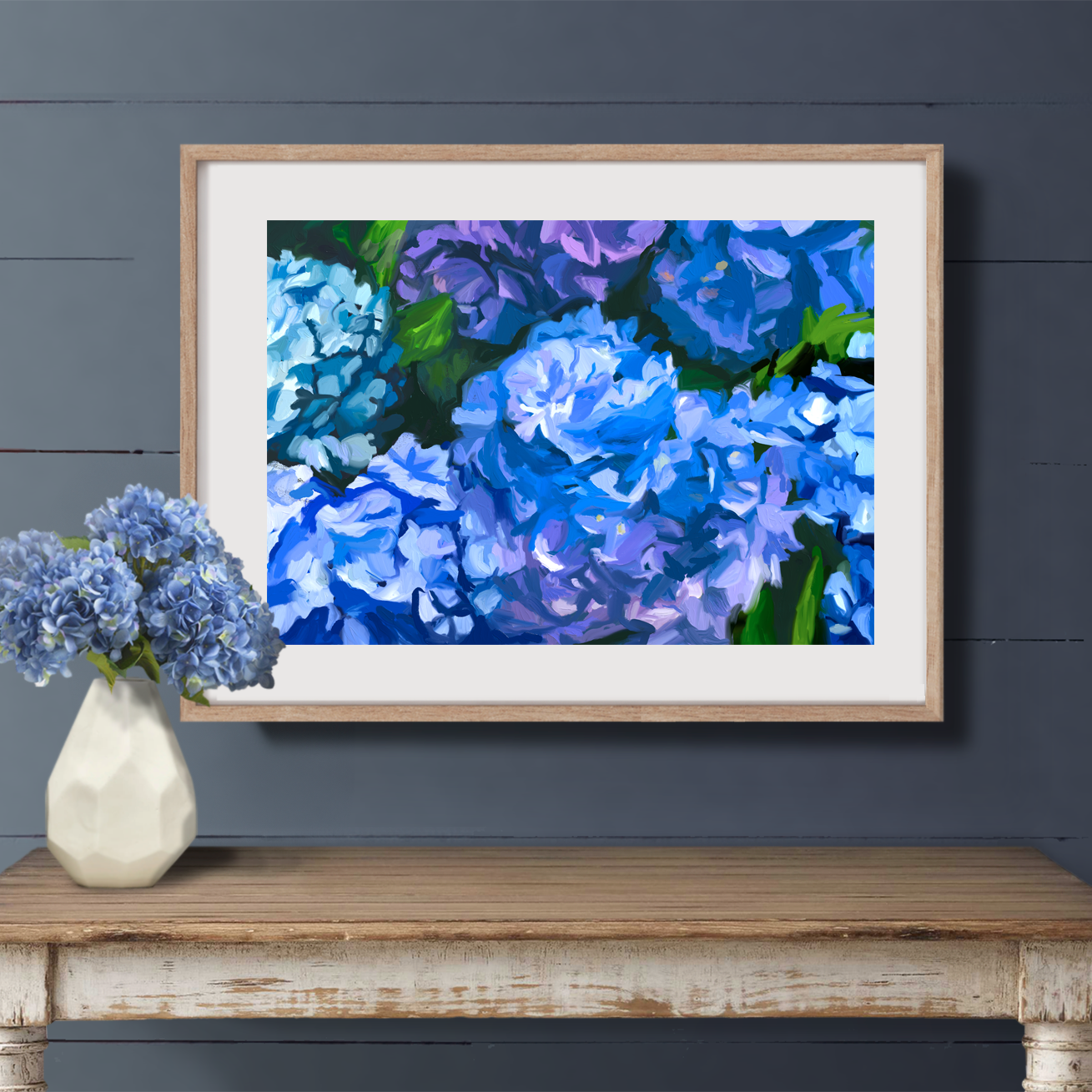 Blue Hydrangeas Print