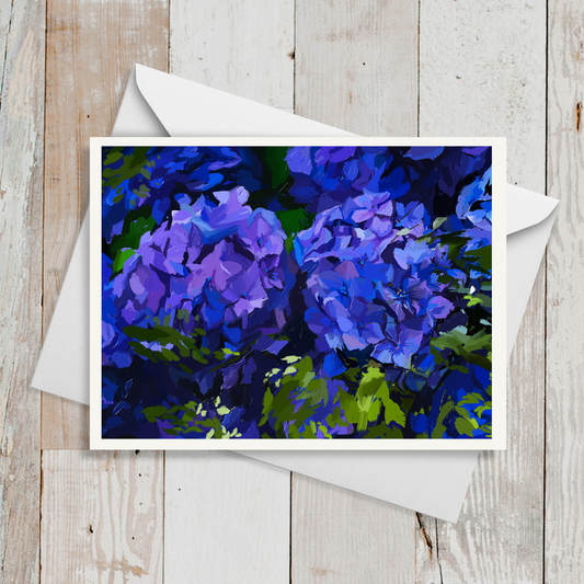 Deep Hydrangeas Note Cards