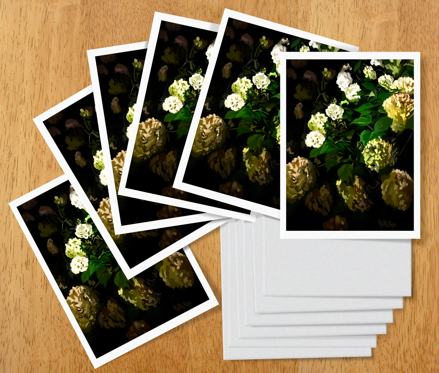 Night Hydrangeas Note Cards