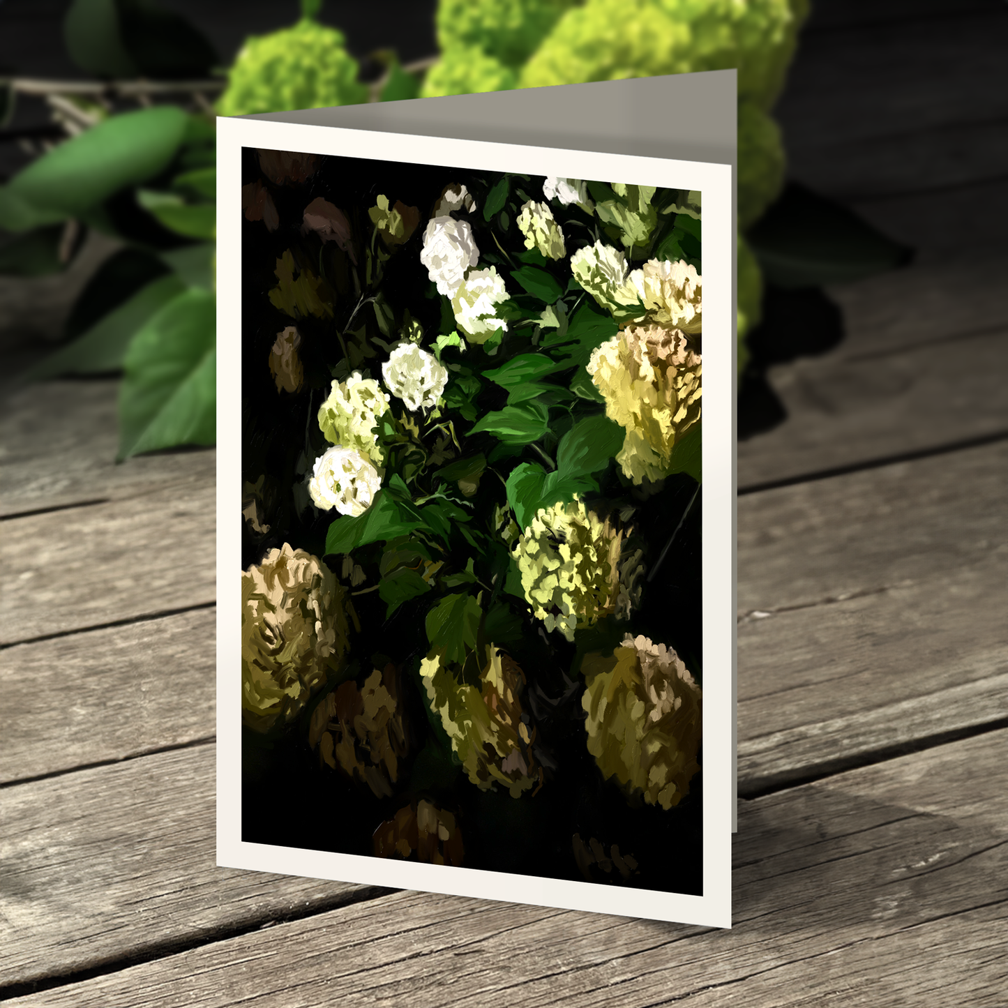 Night Hydrangeas Note Cards