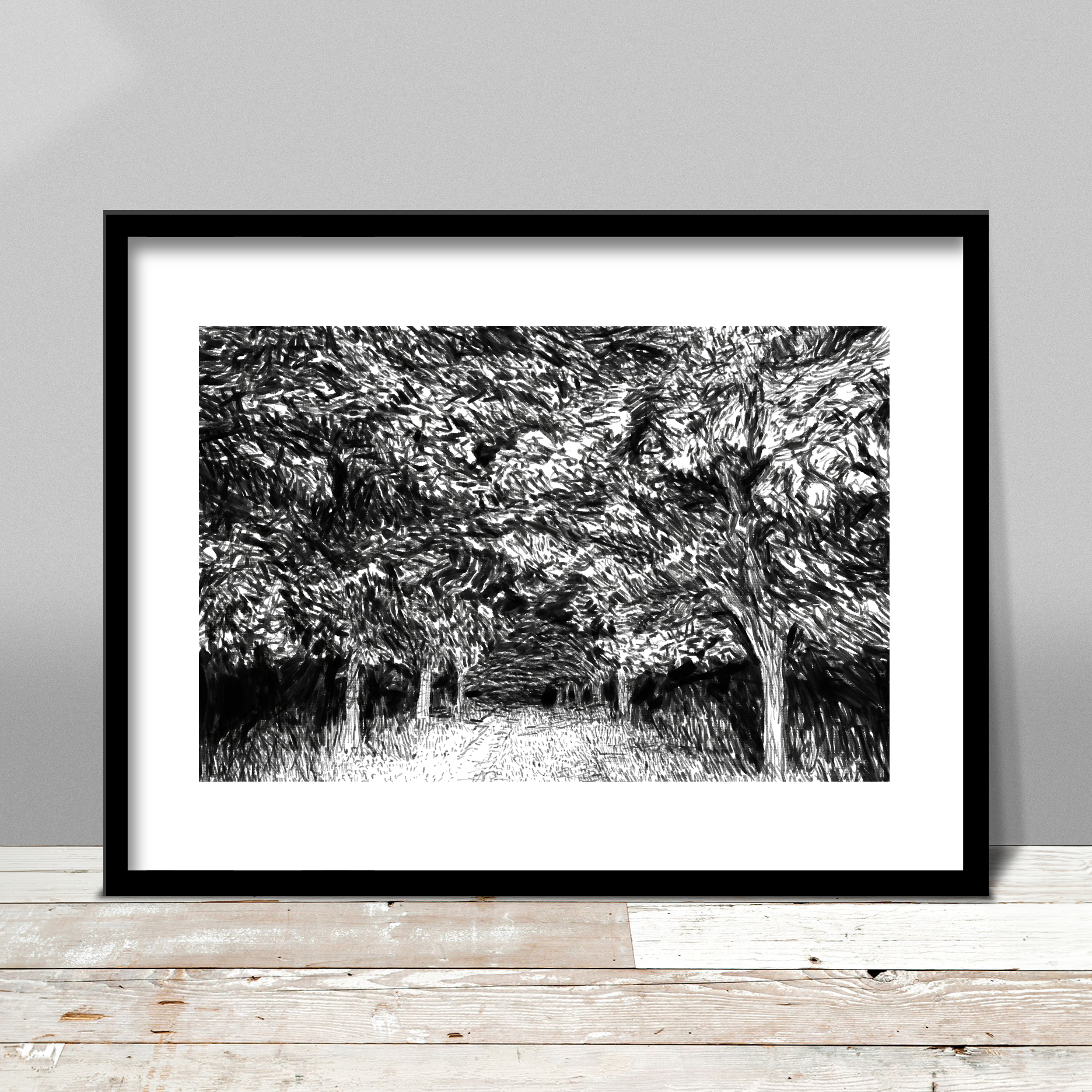 Night Walk Down the Driveway Print