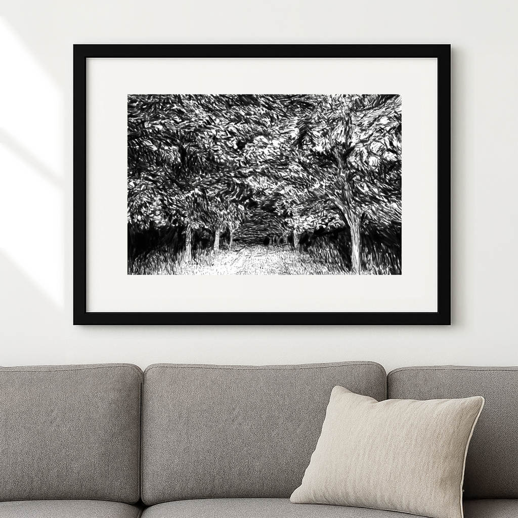 Night Walk Down the Driveway Print