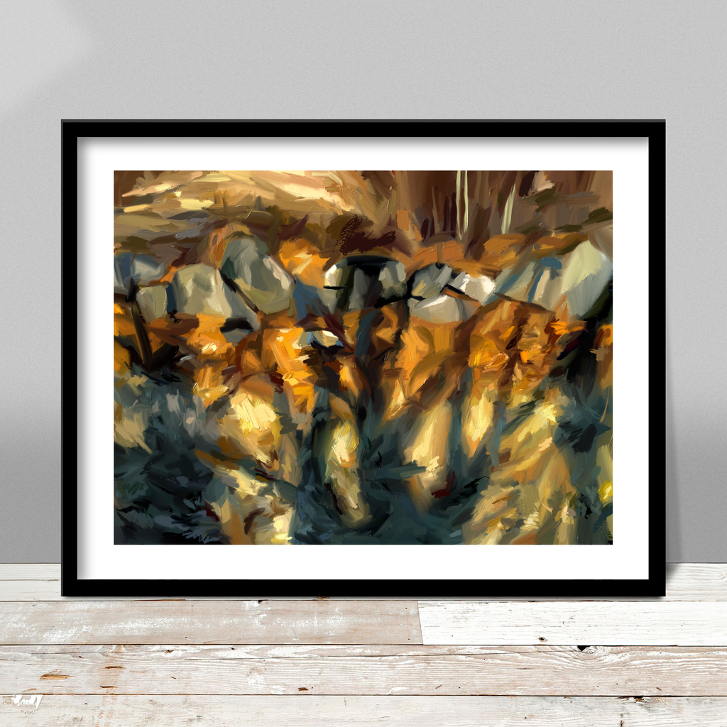 Shadows Across the Wall Print