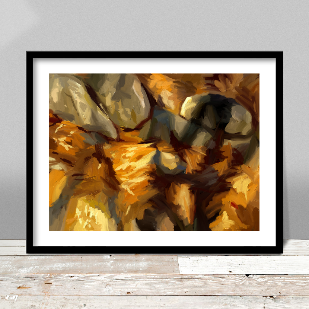 Stones & Leaves Print